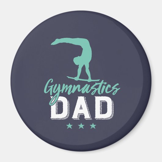 体操パパ父親と体操少女の娘 マグネット (正面)