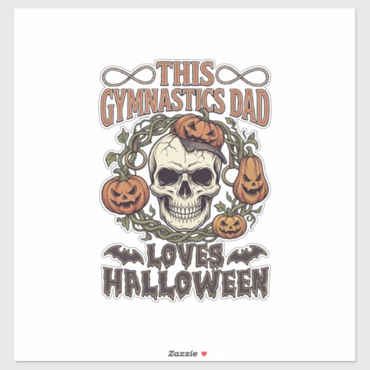 体操パパ ハロウィン スカル パンプキン コウモリ好き シール (シート)