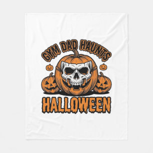 体操パパ ハロウィン ヴィンテージ パンプキン ドクロ_1 フリースブランケット