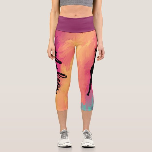 体操パーソナライズされたのギフト |名前の追加 カプリレギンス (正面)