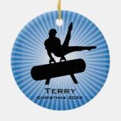 体操パーソナライズされたオーナメント セラミックオーナメント (裏面)