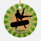 体操パーソナライズされたオーナメント セラミックオーナメント (裏面)