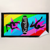 体操パーソナライズされたカラフルビーチタオル ビーチタオル (正面)