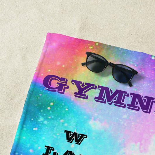 体操パーソナライズされたクロスワードビーチタオル ビーチタオル (インサイチュ)