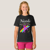 体操パーソナライズされたゴールデザイン Tシャツ (正面フル)