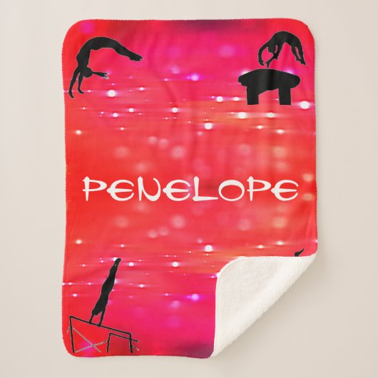 体操パーソナライズされたシェルパ毛布 シェルパブランケット (正面)