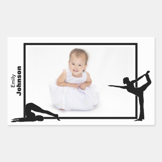 体操パーソナライズされたシール 長方形シール (正面)