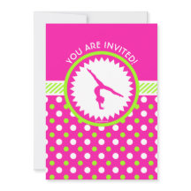 体操パーソナライズされたピンクグリーンポルカドット