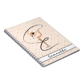 体操パーソナライズされたベビーピンク市松模様にガーリーク ノートブック (右側)