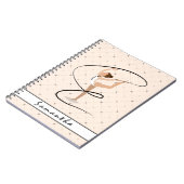 体操パーソナライズされたベビーピンク市松模様にガーリーク ノートブック (左側)