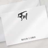 体操パーソナライズされたモノグラムイニシャル ノートカード