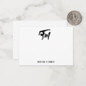 体操パーソナライズされたモノグラムイニシャル ノートカード (正面/裏面インサイチュ)