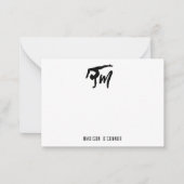 体操パーソナライズされたモノグラムイニシャル ノートカード (正面)