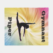 体操パーソナライズされたレインボースワール フリースブランケット (正面(横))