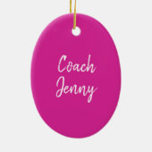 体操パーソナライズされた体操コーチ体操選手ギフト セラミックオーナメント (裏面)