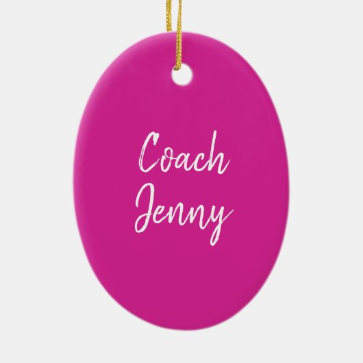 体操パーソナライズされた体操コーチ体操選手ギフト セラミックオーナメント (裏面)