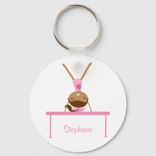 体操パーソナライズされた体操バランスビームキッキーチェーン キーホルダー (正面)