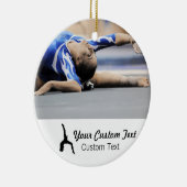 体操パーソナライズされた写真名クリスマス セラミックオーナメント (右)