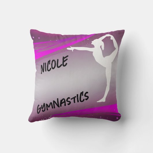 体操パーソナライズされた女 クッション (裏面)