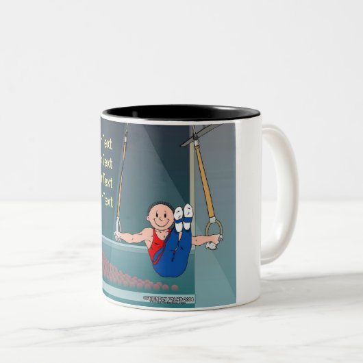 体操パーソナライズされた学 – 男性マンガ ツートーンマグカップ (正面右)