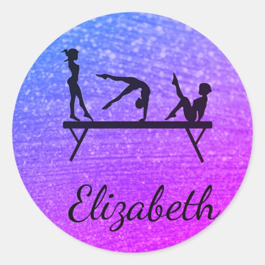 体操パーソナライズされた広場のステッカー ラウンドシール (正面)