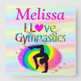 体操パーソナライズされた時計が好きだ スクエア壁時計