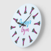 体操パーソナライズされた曲芸タンブリングジム ラージ壁時計 (傾斜)