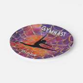 体操パーソナライズされた業ハロウィーンスパイダーウェブ ペーパープレート (アングル)