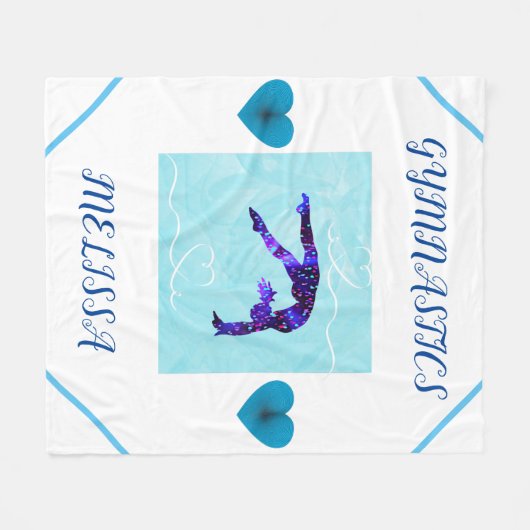 体操パーソナライズされた毛布。 フリースブランケット (正面(横))