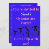 体操パーソナライズされた生誕生会の招待状 (正面/裏面)