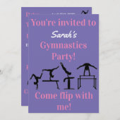 体操パーソナライズされた生誕生会の招待状 (正面/裏面)