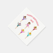 体操パーソナライズされた誕生日 スタンダードカクテルナプキン (角)