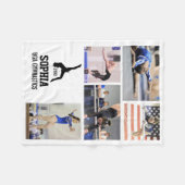 体操パーソナライズされた5写真コラージュ名年 フリースブランケット (正面(横))