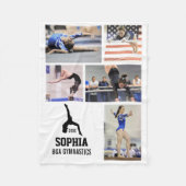 体操パーソナライズされた5写真コラージュ名年 フリースブランケット (正面)