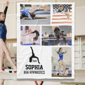 体操パーソナライズされた5写真コラージュ名年 フリースブランケット