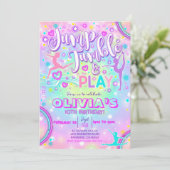 体操パーティの招待状ジャンプタンブル遊ネオン 招待状 (スタンド正面)