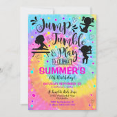 体操パーティの招待状ジャンプタンブル遊 招待状 (正面)