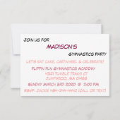 体操パーティの招待状 招待状 (裏面)