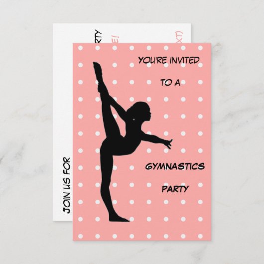 体操パーティの招待状 招待状 (正面/裏面)