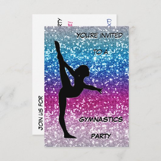 体操パーティの招待状 招待状 (正面/裏面)