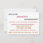 体操パーティの招待状 招待状 (裏面)