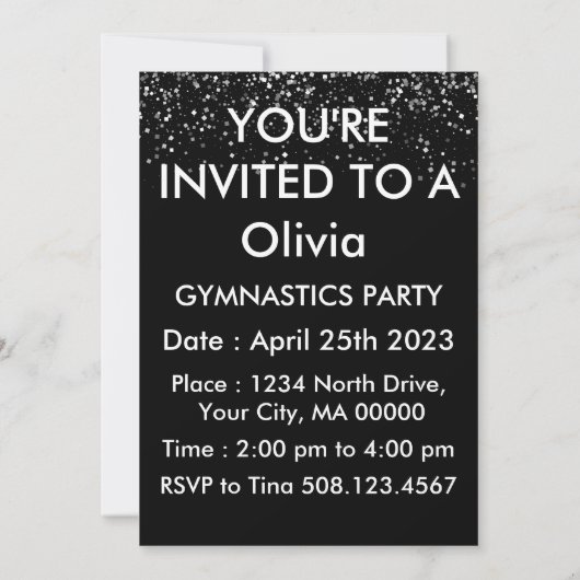 体操パーティの招待状 招待状 (裏面)