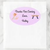 体操パーティーありがとうステッカー 楕円形シール (バッグ)