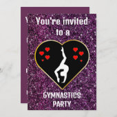 体操パーティーの招待状 招待状 (正面/裏面)