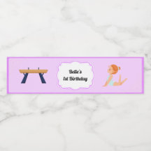 体操パーティーウォーターボトルラベル