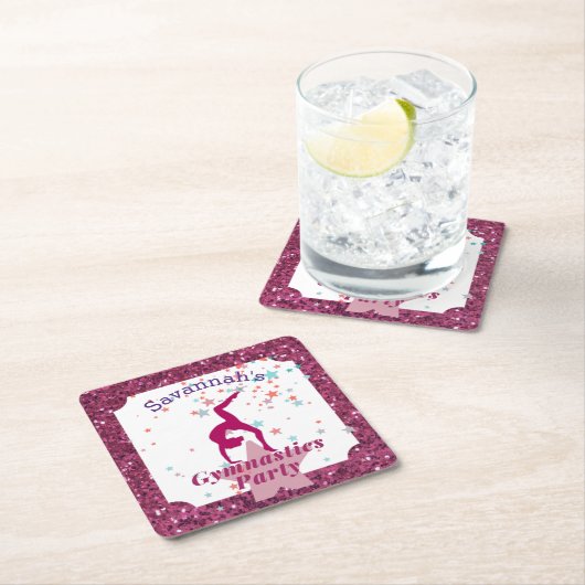 体操パーティーグリッター&スター スクエアペーパーコースター (インサイチュ)