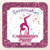 体操パーティーグリッター&スター スクエアペーパーコースター (正面)