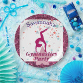 体操パーティーグリッター&スター ペーパープレート (パーティー)