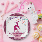 体操パーティーグリッター&スター ペーパープレート (パーティー)