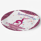 体操パーティーグリッター&スター ペーパープレート (アングル)